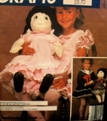 8796  MCCALLS 26'' SOFT SCULPTURED 1980S PAIR OF DOLLS, DRESSES PATTERN